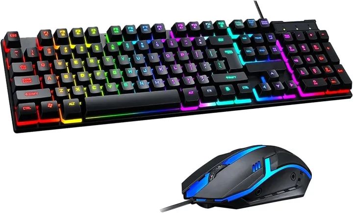Gigasonic RGB-699GS Luminous Gaming Keyboard & Mouse Combo – RGB Backlight, High Precision Sensor, USB 2.0, 1.5M Cable
