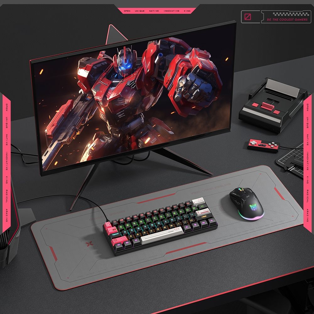 ONIKUMA G55 61 Keys RGB Colorful Lighting Wired Gaming Mechanical Keyboard – Brown Switch | Black