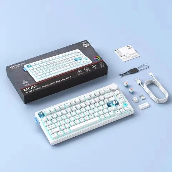 Onikuma MT706 Tri Mode RGB Hot Swap (Customizable Linear Switches) Mechanical Gaming Keyboard