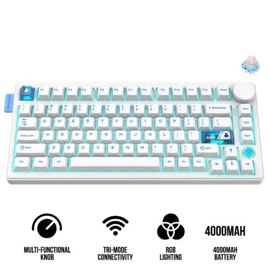 Onikuma MT706 Tri Mode RGB Hot Swap (Customizable Linear Switches) Mechanical Gaming Keyboard