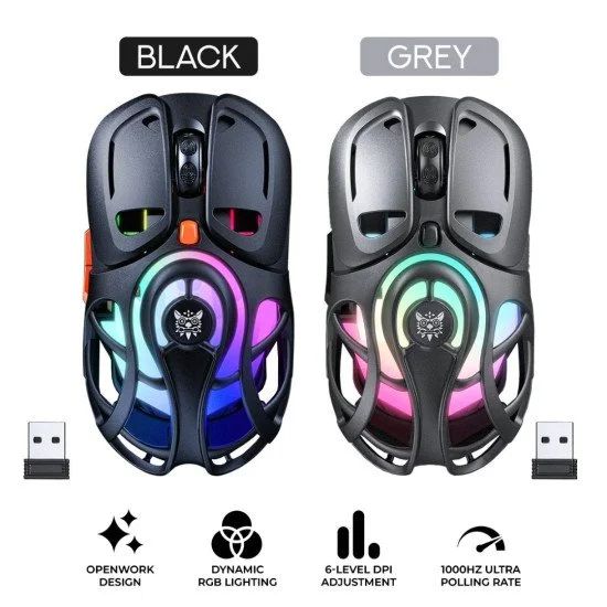 Onikuma DM02 Tri-Mode RGB Wireless Gaming Mouse