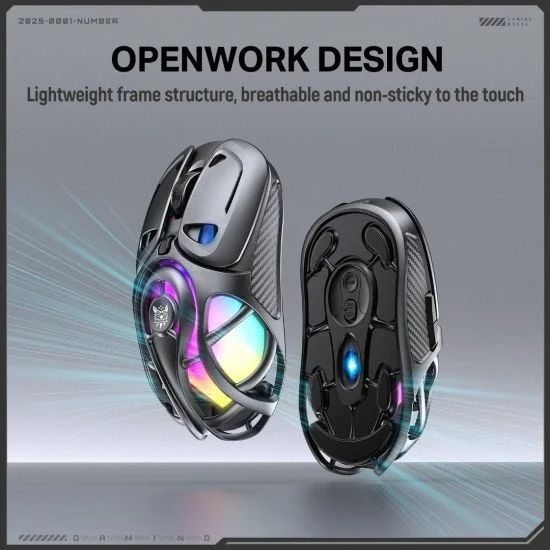 Onikuma DM02 Tri-Mode RGB Wireless Gaming Mouse