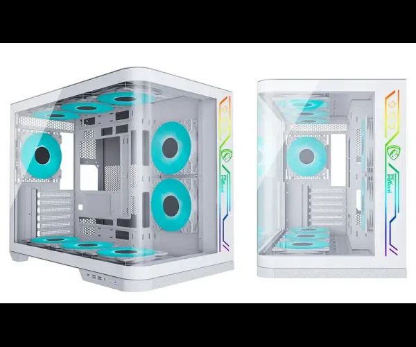 PC Power Iceland Edge WH Casing With 6 FANS and 850W 80+ GOLD PSU