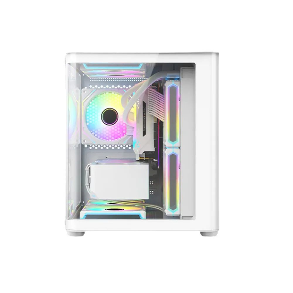 PC Power Icecube Edge 5 ARGB Infinity Fans Gaming Case White