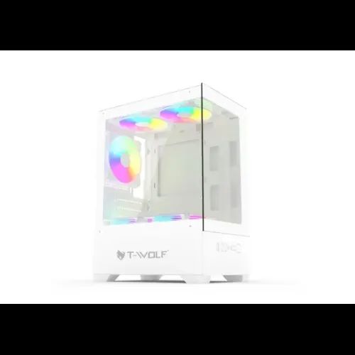 T-Wolf Ice Cooler X5 ARGB M-ATX Mid Tower Gaming Casing White