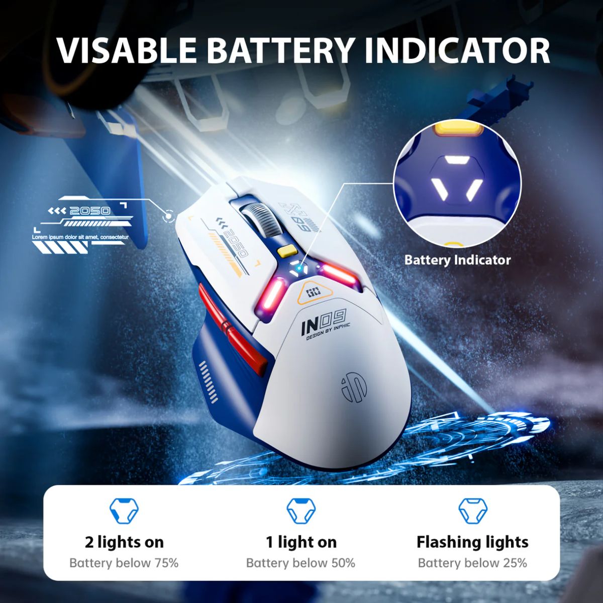 Inphic IN9 Tri-Mode Wireless Gaming Mouse